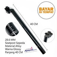 Seatpost 28.6 Tiang Sadel Jok Sepeda MTB Lipat CTB Roadbike Balap Gunung Merk Genio