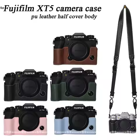 XT5 Casing PU Leather Casing for Fujifilm XT5 Camera Case Bag Half Body Cover Fujifilm X-T5