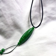 Tibetan Dzi Beads Jade Pendant Women Men's Natural Dry Blue Carved Dzi Pendant Full Green Jade Sweat