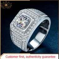 LR-Moissanite ring fashion original wedding ring full diamond inlay mens ring classic models full st