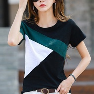 Short Sleeve Top t-Shirt Korean Version Pure Cotton Women S-3XL Medium Large Size Women's Loose Slub