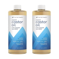 Home Health Castor Oil - 32 fl oz, Pack of 2 - Conditioning Oil for Body, Skin & Brows - Non-GMO, US