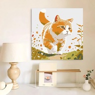 20cm Digital Oil Paint By Numbers Canvas Diy Cute Room Decor Number Cat Wall Painting V9q3