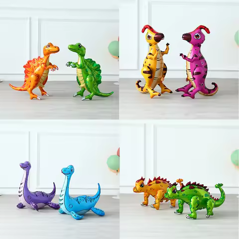 Large 4D Walking Dinosaur Balloons Jurassic Dinosaur Party Supplies Kids Birthdays Decorations Jungl