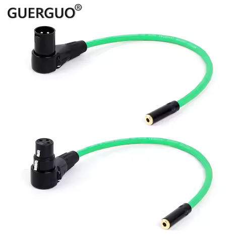 Colorful 3.5mm Stereo Female Jack to 3PIN XLR Female/Male Connector Right Angle Cable For Guitar Mic
