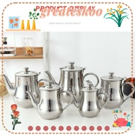 GREATESKOO Metal Teapot Cafe Restaurant Flip Lid Kitchen Tool