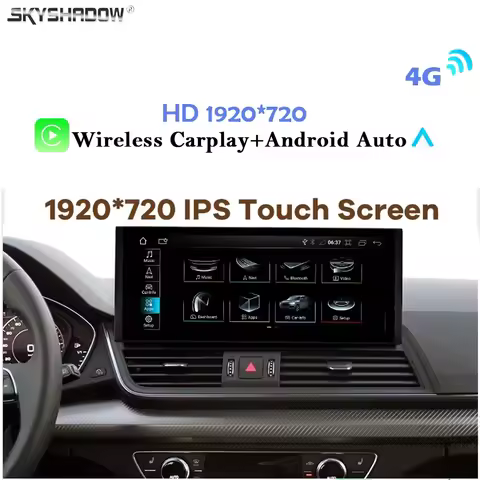 12.3" IPS Carplay Auto Android 14.0 4G+64G 8Core 4G LTE Car DVD Player Radio GPS WIFI BT For Audi Q5