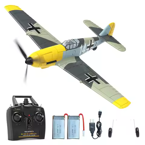 VOLANTEXRC RC Plane, 4 Channel Remote Control Airplane BF109 Fighter RTF with Aileron, Gyro, Aerobat