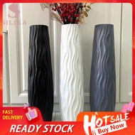 SLK☃Large Floor Vase Tall Decorative Vase Textured Shatterproof Floor Standing Vase for Home Living 