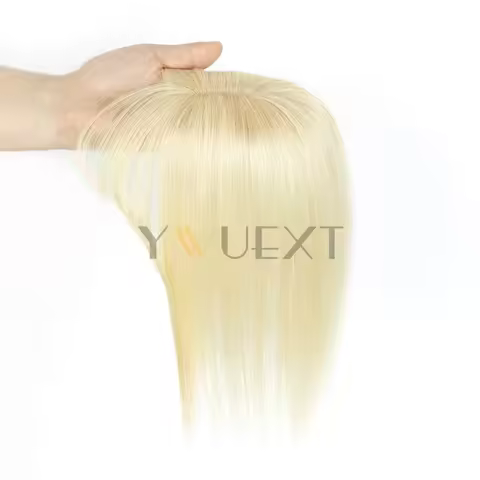 8-14 Inch Real Human Hair Toppers with Bangs for Women Clip-In Extensions Thinning Hair 5x9cm Small 