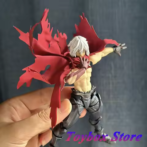 1/12 Scale Japanese Anime Boy Tomura Shigaraki Figurine Red Ripped Cloak Hooded Clothes Accessory Fo