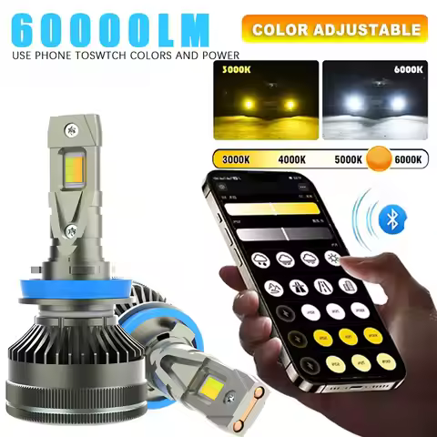 Adjustable Color H7 H4 LED Headlight Bulb APP Control H11 H8 H9 H1 H3 9005 HB3 9006 HB4 880 Car Ligh
