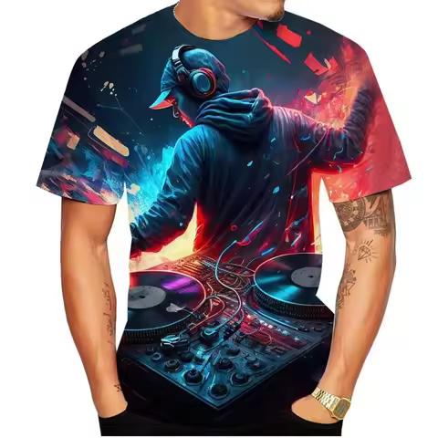 New 2023 Fashion Summer Hot Sale 3D DJ Men's/women's T Shirt 3D Print Kid Tops Clothing Plus Size 10