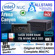 (ALLSTARS : NUC PROMO) Intel NUC13ANHi5 + 16GB DDR4 3200 + 1TB NVME M.2 SSD + Unactivated Win11 Complete Mini PC (i5 1340P, 2x HDMI 2.1, 2x DP 1.4a via Type C, 3x USB 3.2 Type-A,1x USB 2.0, 1x 3.5mm Audio Jack, Wi-Fi 6E AX211 + Bluetooth 5.3,1x 2.5Gb LAN)