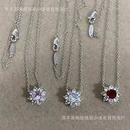 E7O5 Sunflower Diamond Pendant Necklace V Gold Sunflower Temperament Fashionable All-Match Clavicle 