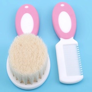 【Customizable】 2pcs/set Natural Soft Baby Brush Wooden Handle Brush Hair Comb Infant Comb Massager Hairbrush Baby Care 2022 New