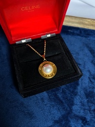 Celine pearl necklace 珍珠金色頸鏈 項鍊 日本中古vintage
