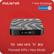 New t95max h618 TV Box (pre installed with 10K channels/movies) 4GB 64GB Android 12 h618 2.4g+5G Dual WiFi Bluetooth 6K/4K/1080p Pulierde Intelligent Android Box IPTV Malaysia