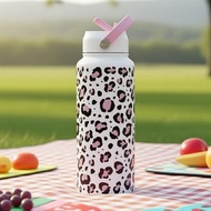 1pc 20oz/26oz/32oz Insulated Water Bottle with Straw, Leak-Proof, Reusable, Wide Mouth, Straw Cap, T