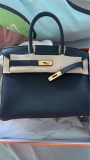 全新愛馬仕 Hermes birkin 30 黑金 black ghw togo