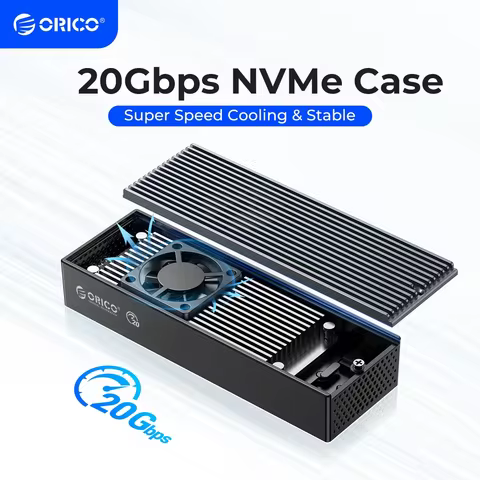 ORICO M.2 NVME SSD Case 20Gbps Built-in Cooling Fan Type-C M2 NVME SSD Enclosure For M.2 NVME 2230 2