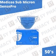 Medicos Sub Micron SensoPro 4-Ply Surgical Face Mask Santorini Blue 50's