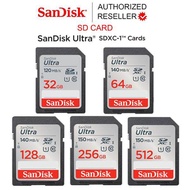 SanDisk Ultra SD Card SDXC UHS-I Memory Card 32GB 64GB 128GB 256GB 512GB C10 U1 Full HD (SDSDUNC_GN6IN) เอสดีการ์ด กล้องDSLR