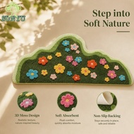 3D Moss Bath Mat Rug Non Slip Absorbent Washable Shaggy Flocking Floor Carpet Runner