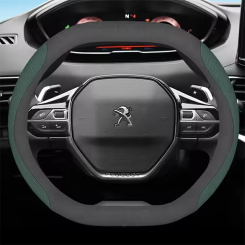 Leather Car Steering Wheel Cover for Peugeot 5008 3008 2008 208 Rifter GT EV 2019 2020 2021 2023 202