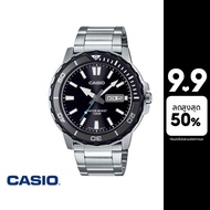 CASIO นาฬิกาข้อมือ CASIO รุ่น MTD-125D-1A3VDF สายสแตนเลสสตีล สีดำ