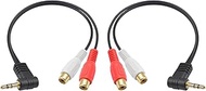Poyiccot 3.5mm to RCA Cable, 3.5mm to 2RCA Female Audio Cable, RCA to Aux Cable Hi-Fi Sound RCA Ster