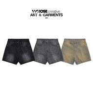 ABOVE-KNEE WASHED SHORT - Whose Studio ABOVE-the-KNEE wash shorts