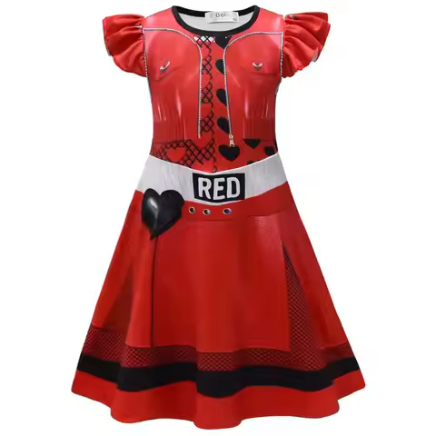 wiwiwi 123The kids movie Descendantsing Cosplay clothing girl Holiday Halloween red and chloe Birthd