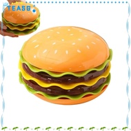 TEASG Stackable Hamburger Plate Set, Plastic Burger-Shaped Mini Dinner Plate, Funny Multi-functional