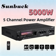 Sunbuck 5 Channel 5000W Power Amplifier 5.0 Bluetooth HiFi FM Home Amp Karaoke