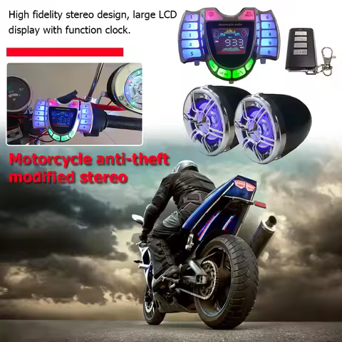HY-008 Motorcycle Bluetooth-compatible Speaker Audio System Handsfree TF Radio USB Charger