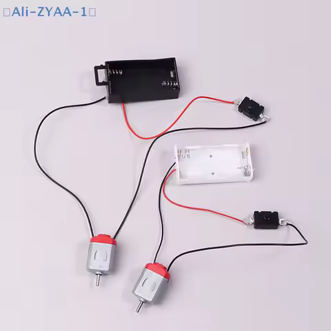 【ZYAA-1】Black White 130 Motor Kit With 2xAA Battery Storage Case And Switch 16500 RPM Mini DIY Elect