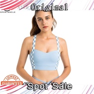 PZV 【Sportsangel】 Yoga bra plaid double shoulder straps women's shockproof running fitness bra