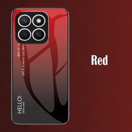 Jingsanc cho Honor X8C vỏ điện thoại Gradient 9H kính cường lực đầy màu sắc viền nhựa TPU mềm Vỏ bảo