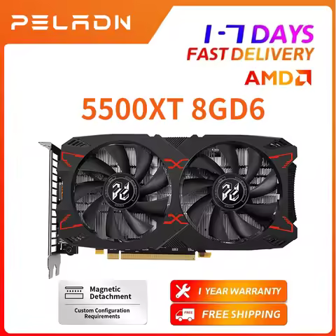 Peladn Gaming Graphics AMD RX 5500XT 8GB GDDR6 PCI Express 4.0 Video Card