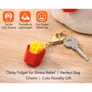 🇸🇬 SG French Fries Clicker Fidget Keychain | Mechanical Keyboard Switch Stress Relief Toy | Bag Char