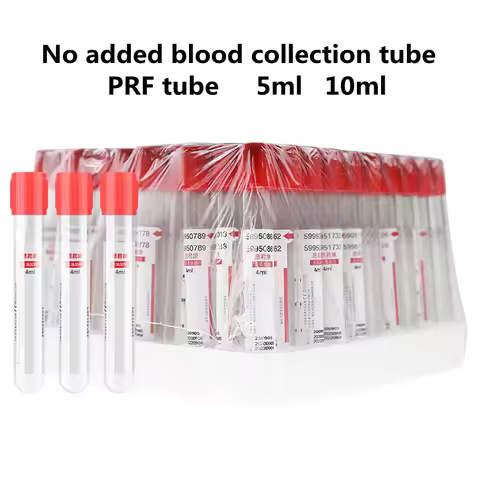 50pcs Disposable Vacuum Blood Collection Plain Tube without Additive Red CGF tube Laboratory Consuma