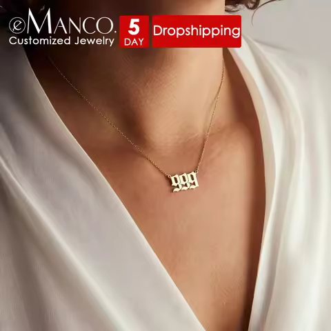 EManco Lucky Number Necklace Stainless Steel Necklace Angel Numbers 111-999 Women's Jewelry Wholesal