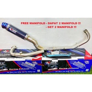 💥FREE MANIFOLD💥NLK PERFORMANCE EKZOS OPEN CARBON FIBER BIRU Y15ZR 35MM / 38MM RACING EXHAUST