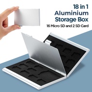 Memory Card Aluminum Storage Box 18in1 16 MicroSD and 2 SD Card - JJC