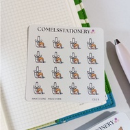 COMELS Manicure Pedicure Daily Chores Sticker Sheet for Planner Bullet Journals Journaling Diary
