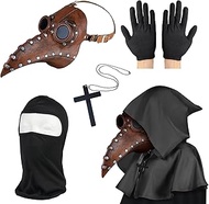 Plague Doctor Mask, Plague Doctor Costume, Halloween Costume for Men, Steampunk Bird Mask, Adult, Br