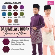 {READY STOCK} BAJU MELAYU BUDAK  BENANG HITAM CEKAK MUSANG BERBUTANG