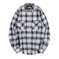 KEMEJA AMIRI PLAID BLUE & WHITE FLANNEL SHIRT SDFD65142