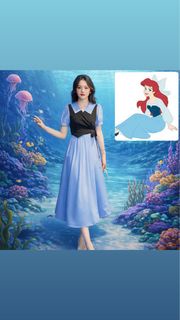 （現貨）美人魚成人裝美人魚愛麗兒公主裙 迪士尼公主 成人裙東京迪士尼打卡 The Little Mermaid Ariel Blue Costume Dress for Women 東京海洋迪士尼打卡